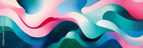 Neon blue, pink, green concept