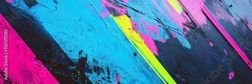 Neon blue, pink, green concept