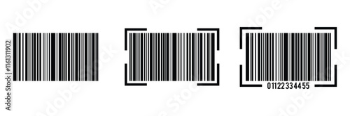 Abstract Barcode Icon in Vector. Digital Barcode Icon with Clean Lines. Modern Vector Barcode Icon Perfect for Product Labeling and Inventory Design.