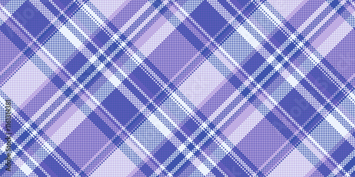 Preppy plaid seamless pattern, knot texture background textile. Mid tartan check fabric vector in blue and indigo colors.