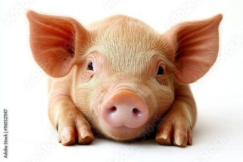 pig on white background