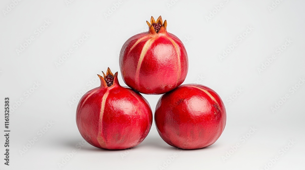 Vibrant Pomegranates on White Background Vibrant Pomegranates on White Background