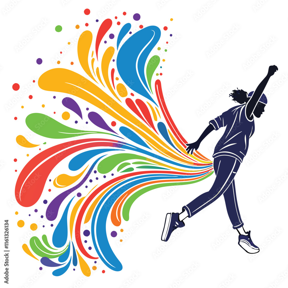 Fototapeta premium Dynamic Splash of Colored Paints on White Background