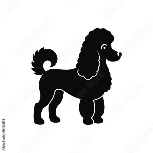 Poodle Icon Vector Art in Silhouette Style photo