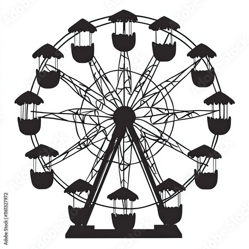 Ferris Wheel Silhouette, Bl...