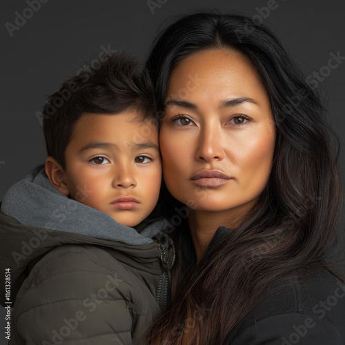 Mum And Son Isolated
