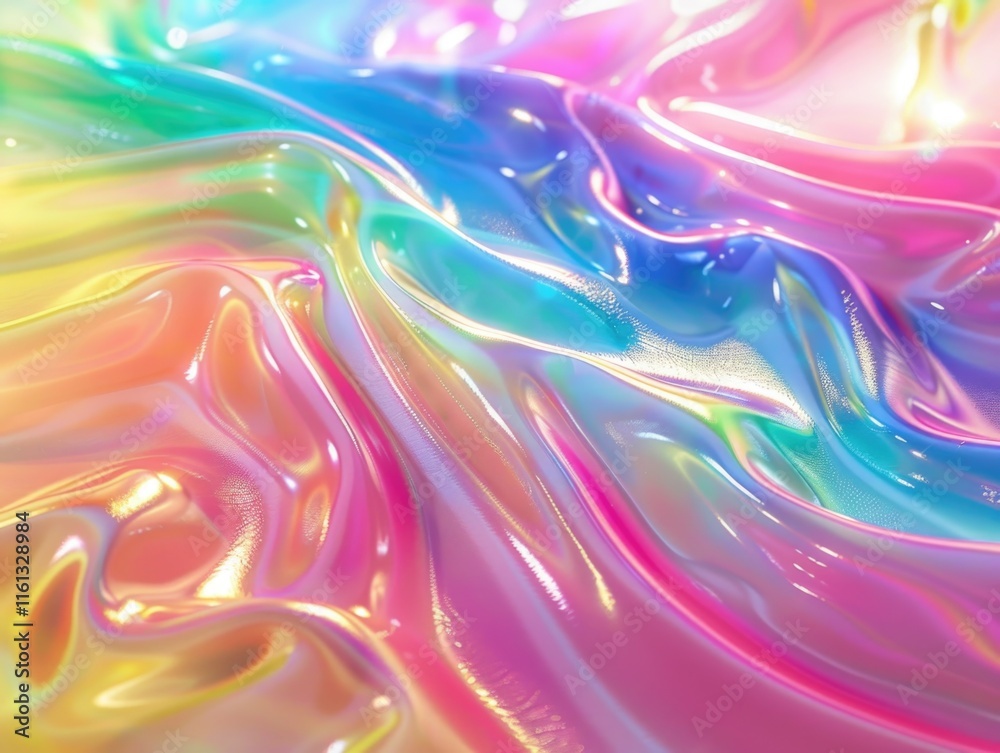 Obraz premium Colorful abstract fluids, resembling marbled paint or molten lava.