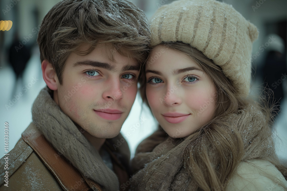Happy Couple In Winter Happy Couple In Winter