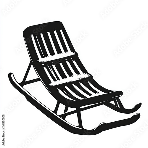 Sled Silhouette, Black And ...