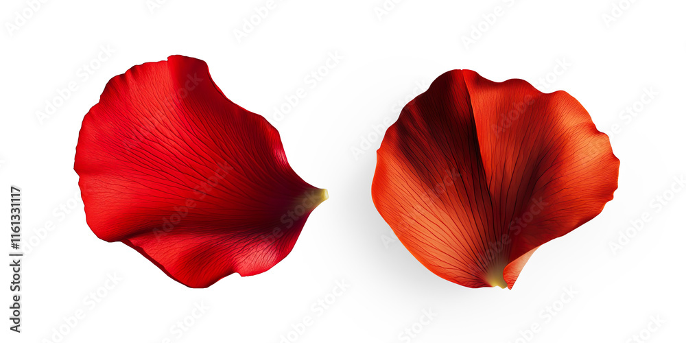 Close-up of a Red Rose Petal on a Transparent Background Close-up of a Red Rose Petal on a Transparent Background