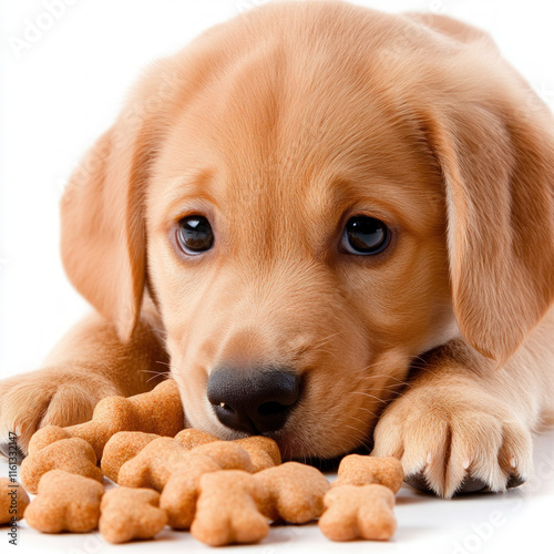 Dog With Bone Isolated