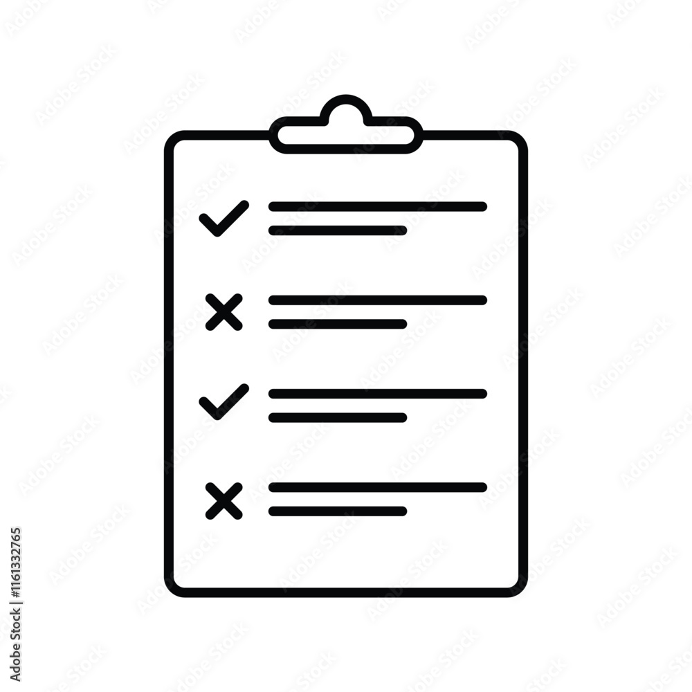 Checklist icon. Clipboard with checklist icons. Clipboard line icon. Vector illustration. Checklist icon. Clipboard with checklist icons. Clipboard line icon. Vector illustration.