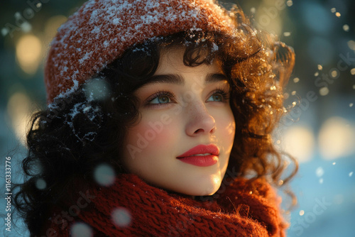 Beautiful Woman In Winter