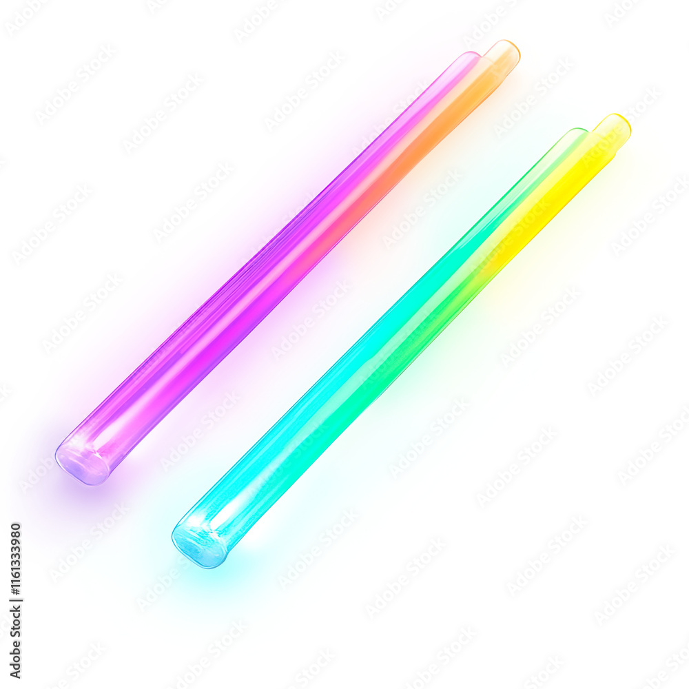 Colorful Glow Sticks on a Transparent Background Colorful Glow Sticks on a Transparent Background