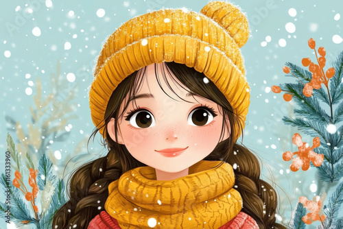 Cartoon Character In Winter