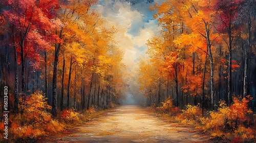 Sunlit Trees Adding Warmth and Depth to Golden Autumn Background
