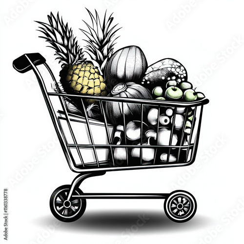 Grocery Silhouette, Black A...