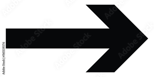 Long arrow. Long arrow vector icon. Straight long arrow icon.