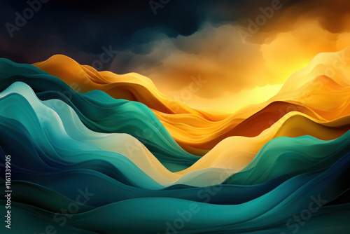 3d Waves Background