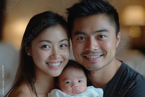 Asian Family Of 3