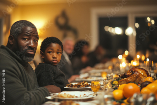 Black Family Having Dinner