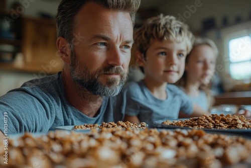Family Eating Cereal