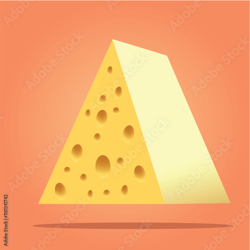 Cartoon flat style drawing of fresh delicious Italian holed cheese shop logo emblem. Online dairy food store logotype template. Dairy shop or food delivery service. Graphic design vector illustration