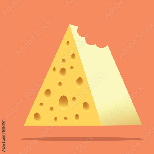 Cartoon flat style drawing of fresh delicious Italian holed cheese shop logo emblem. Online dairy food store logotype template. Dairy shop or food delivery service. Graphic design vector illustration