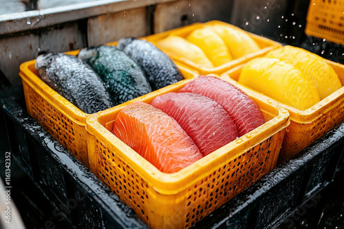 Fresh Seafood In A Boat