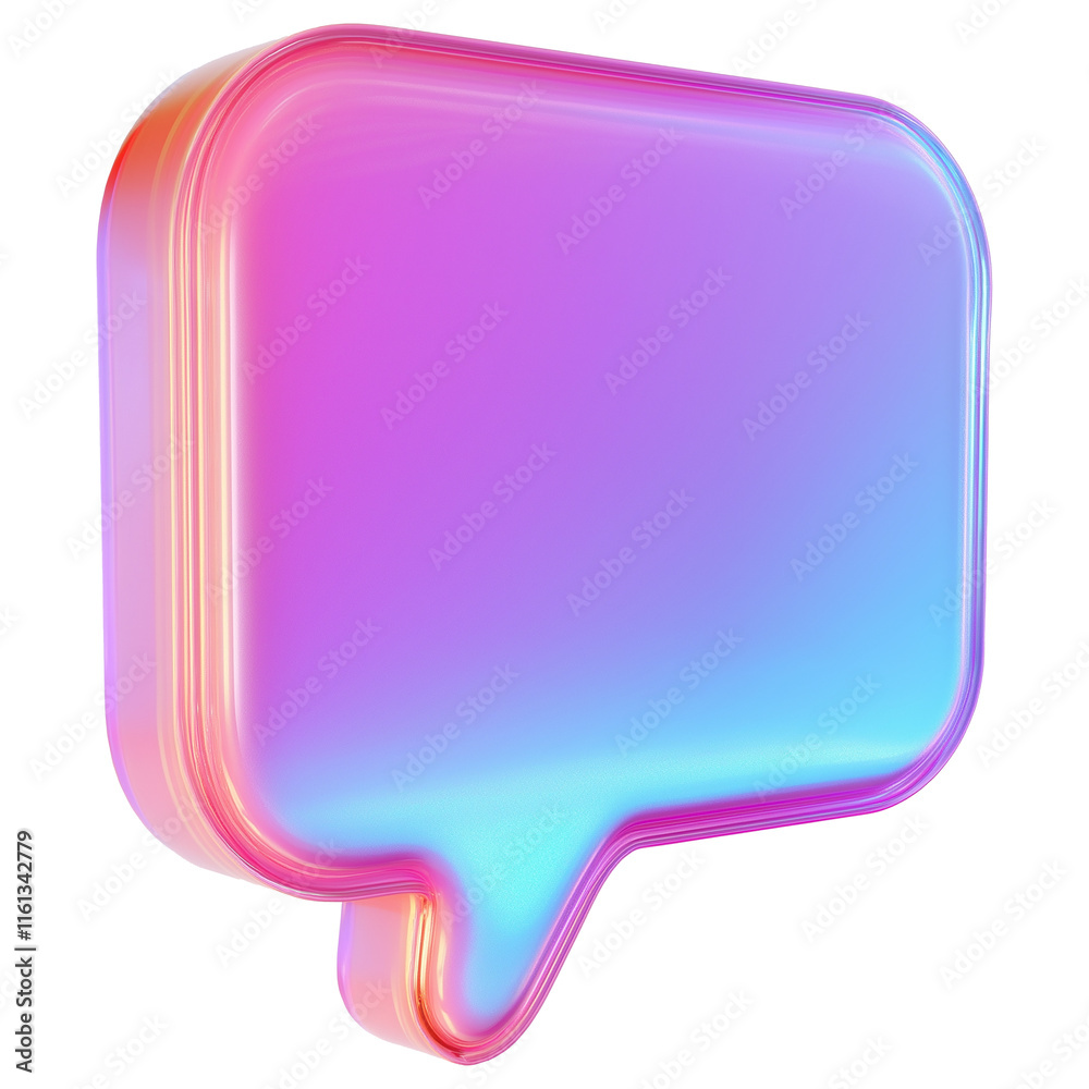 Vibrant, glossy speech bubble icon on transparent background Vibrant, glossy speech bubble icon on transparent background