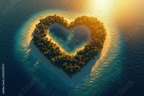 Romantic Sunset Over A Hear...