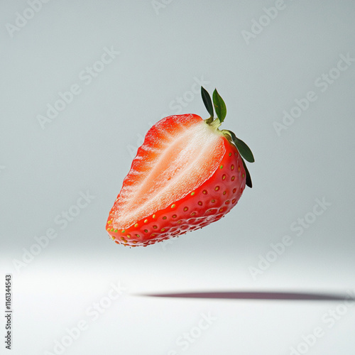 strawberry, fruit, food, red, isolated, berry, fresh, ripe, sweet, white, healthy, dessert, freshness, half, juicy, strawberries, green, closeup, close-up, macro, slice, cut, organic, leaf, delicious