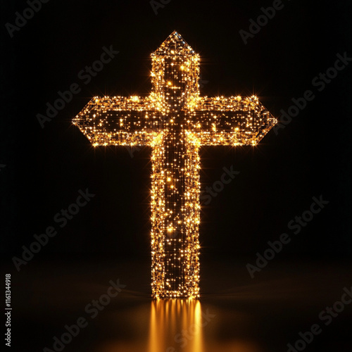 cross, religion, symbol, crucifix, christ, god, church, faith, religious, gold, easter, isolated, light, catholic, sign, spiritual, icon, sky, spirituality, holy, illustration, bible, white, resurrect