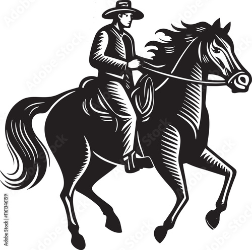 Ridding Horse Silhouette