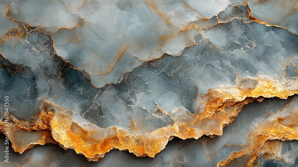 Fototapeta premium Elegant abstract artwork with layered gray and golden marble textures