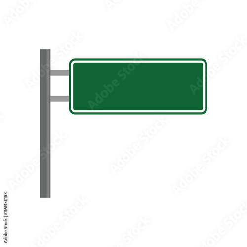 blank green road sign