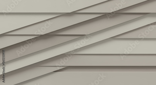 Abstract Beige Geometric Background with Overlapping Layers and Diagonal Lines