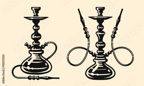 Hookah logo symbol. Smoking tobacco emblem. Vector illustration