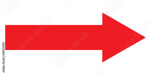 Long arrow icon vector . Long arrow pointing Right . Red arrow icon vector. long arrow isolated on white background. Long Red arrow icon vector illustration.