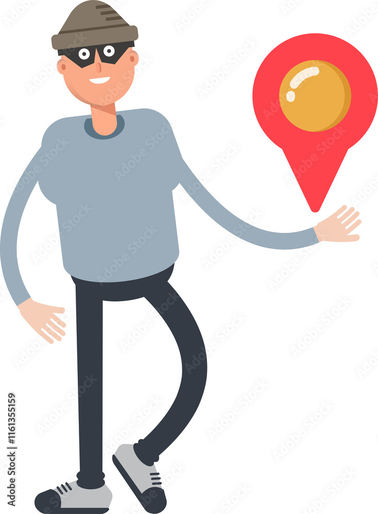 Thief Character Holding Map Pin
Thief Character Holding Map Pin