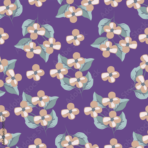 Cute hand drawn floral seamless pattern background