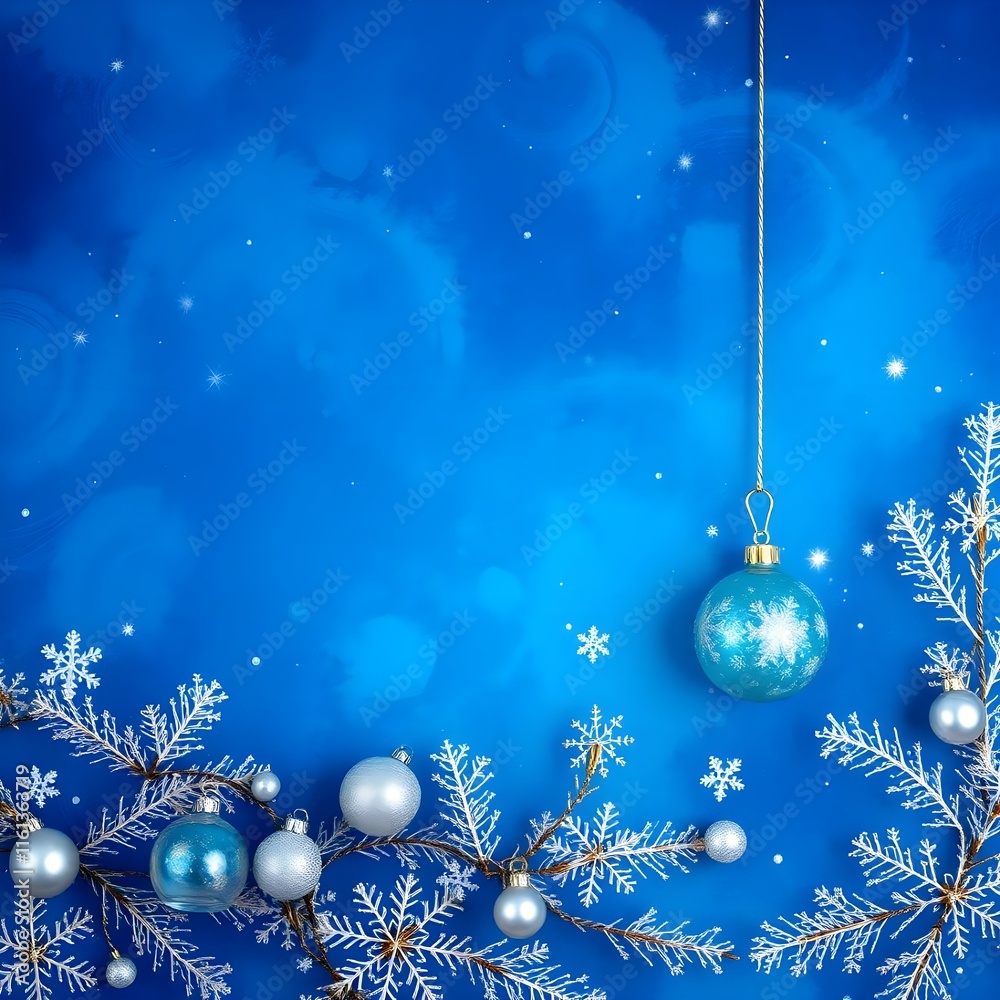 abstract blue winter background, Christmas decoration Generative ai abstract blue winter background, Christmas decoration Generative ai