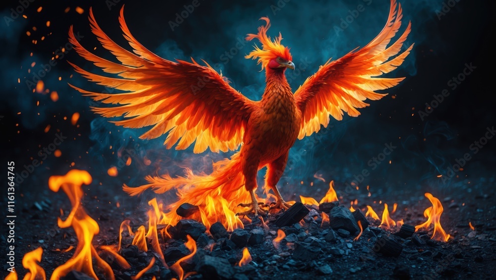 Obraz premium Phoenix Rising: A Symbol of Rebirth and Transformation