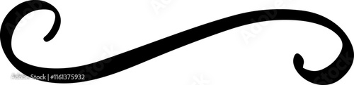 Smooth black lines create a decorative flourish, adding a touch of elegance and sophistication to any design, forming a stylish calligraphic swirl with curved strokes