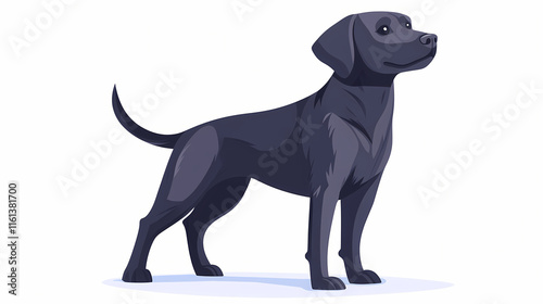 Labrador retriever dog wagging tail 2d cartoon stock photo illustration. Labradorite. Illustration photo