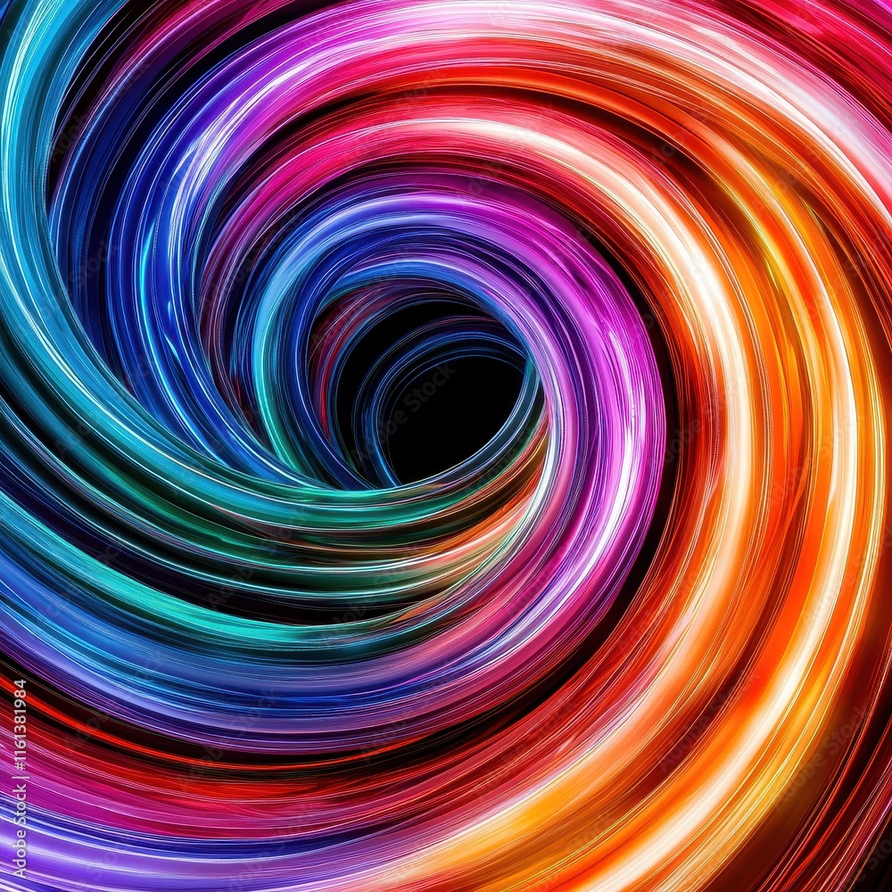 Fototapeta premium Abstract Colorful Swirling Vortex Spiral Design Rainbow Hues Energy Motion Background