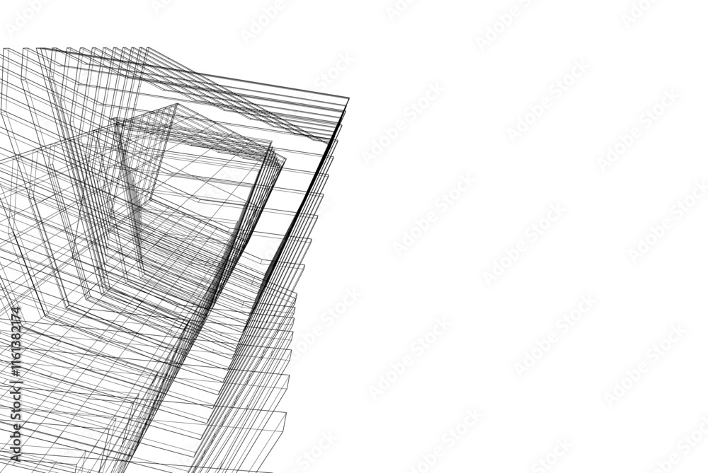Abstract 3d architecture, vector background Abstract 3d architecture, vector background