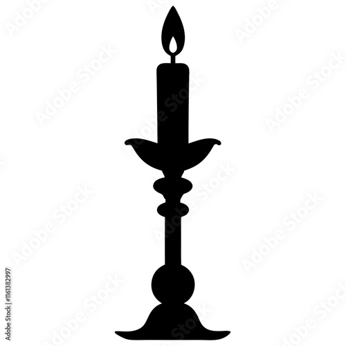 candlestick with candle silhouette