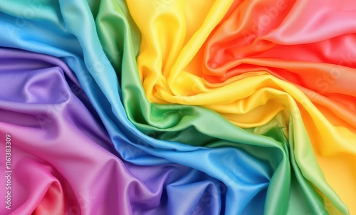 Colorful swirling rainbow fabric backdrop
