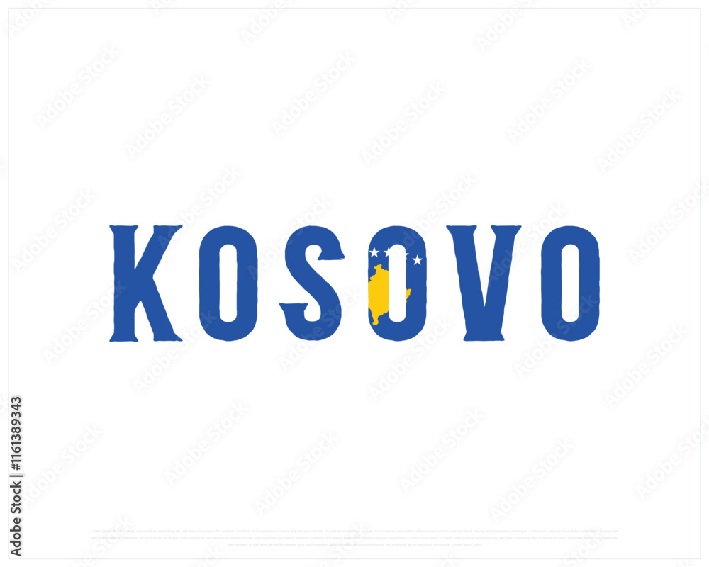 KOSOVO flag Typography on a white background, Vector design of KOSOVO flag typography, National Day Design, KOSOVO Day design KOSOVO flag Typography on a white background, Vector design of KOSOVO flag typography, National Day Design, KOSOVO Day design
